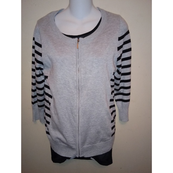 Grey Full Zip Up Sweater - Picture 3 of 3